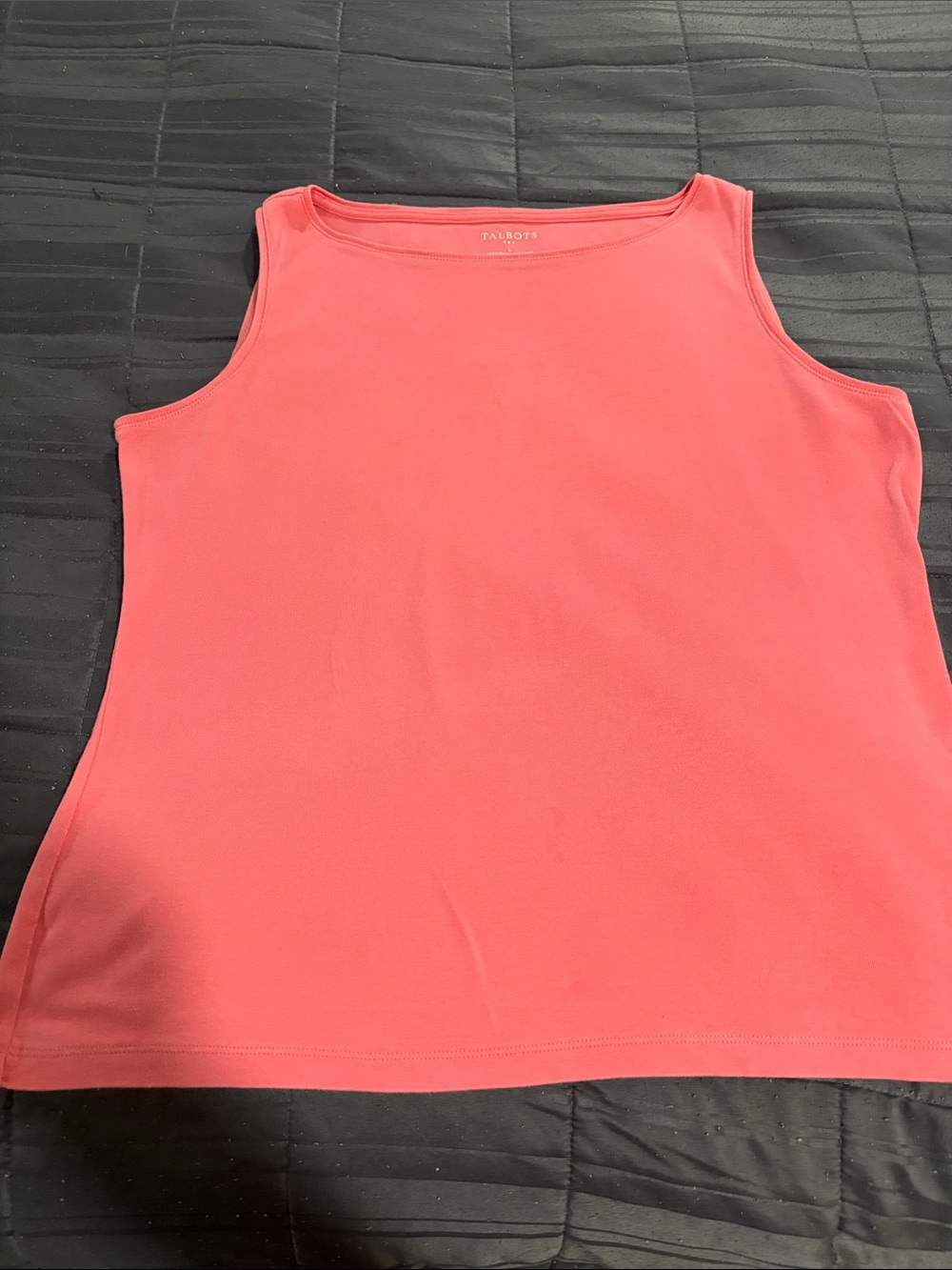 Talbots Coral Sleeveless Boatneck Tank